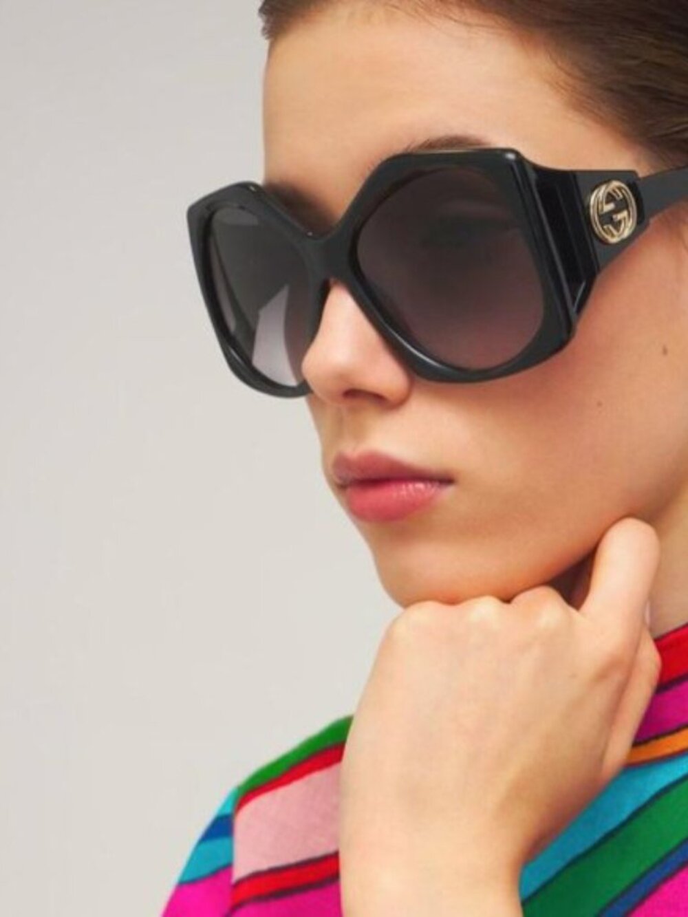 Gucci GG0875S 001 Square Sunglasses - Black / Grey - Picture 11 of 13